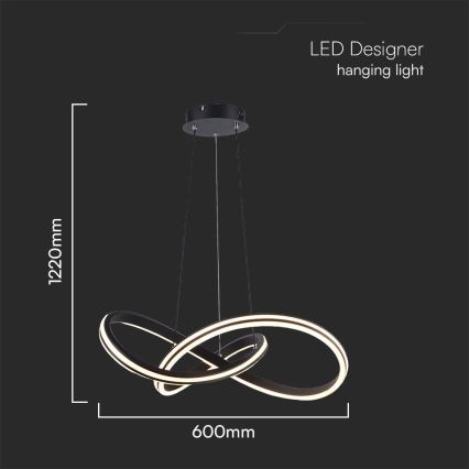 LED-Hängeleuchte an Schnur LED/40W/230V 3000/4000/6400K