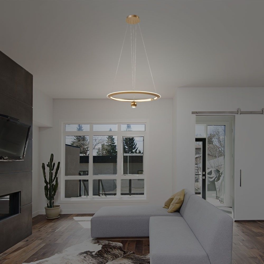 LED-Hängeleuchte an Schnur LED/45W/230V 4000K d 62 cm golden