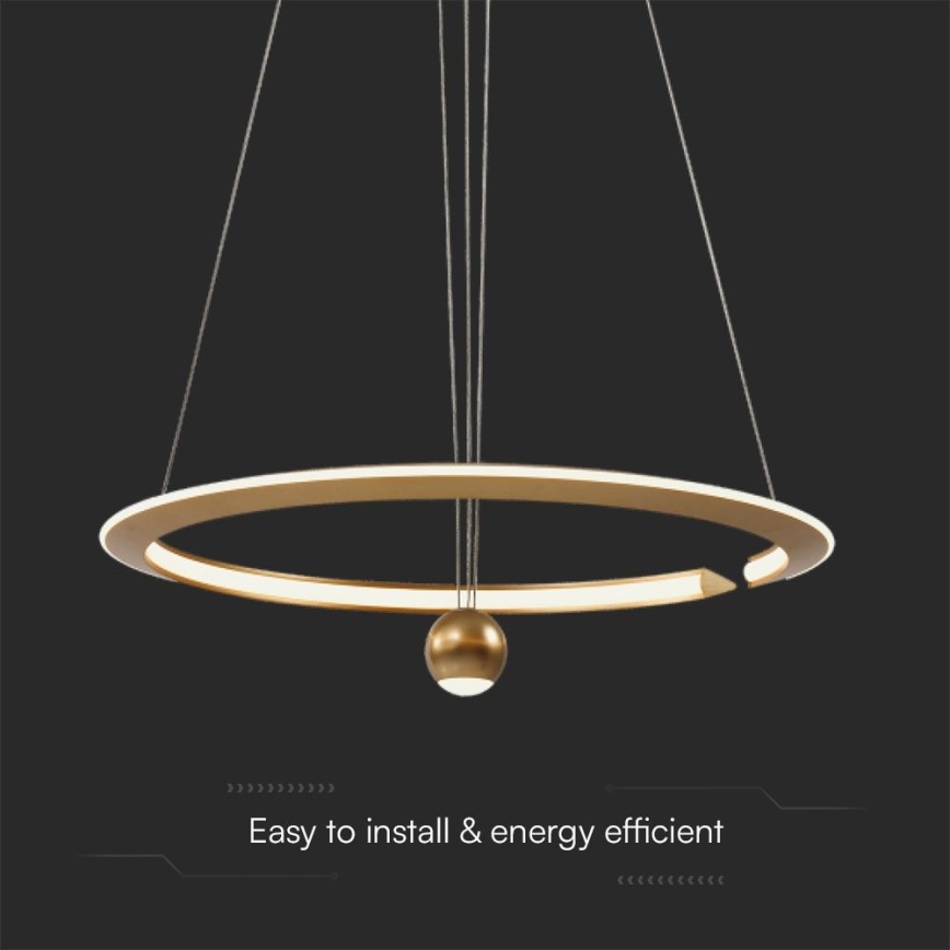 LED-Hängeleuchte an Schnur LED/45W/230V 4000K d 62 cm golden