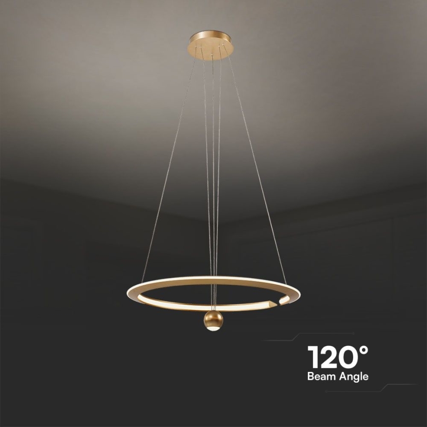 LED-Hängeleuchte an Schnur LED/45W/230V 4000K d 62 cm golden