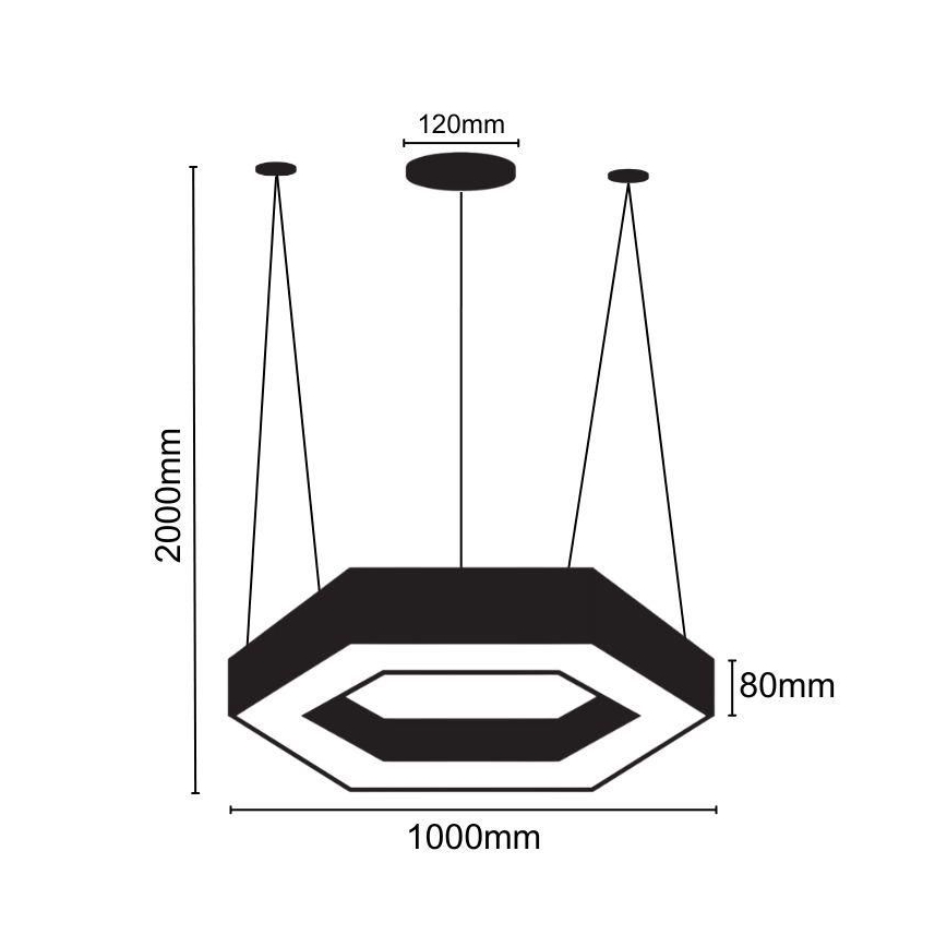 LED-Hängeleuchte an Schnur LED/50W/230V 4000K d 100 cm