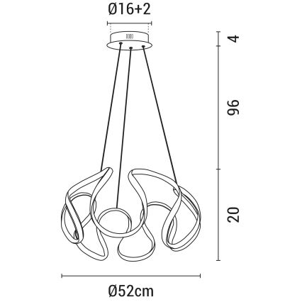 LED-Hängeleuchte an Schnur LED/60W/230V 3000K weiß