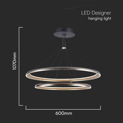 LED-Hängeleuchte an Schnur LED/65W/230V 3000K