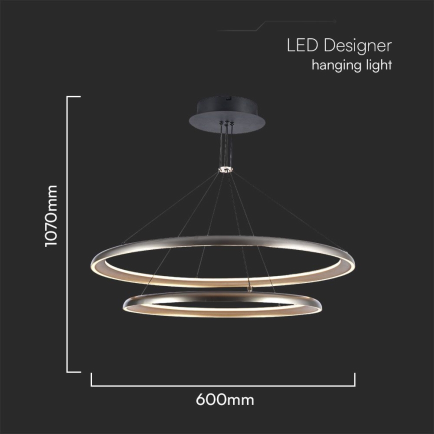 LED-Hängeleuchte an Schnur LED/65W/230V 3000K