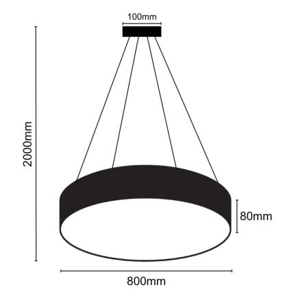 LED-Hängeleuchte an Schnur LED/70W/230V 4000K d 80 cm