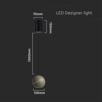 LED-Hängeleuchte an Schnur LED/8,5W/230V 3000K grau