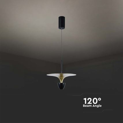 LED-Hängeleuchte an Schnur LED/9W/230V 4000K schwarz/golden