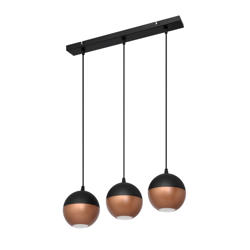 LED-Hängeleuchte an Schnur MIDWAY 3xGU10/4,8W/230V schwarz/kupfern