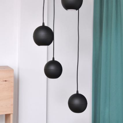 LED-Hängeleuchte an Schnur MIDWAY 4xGU10/4,8W/230V schwarz