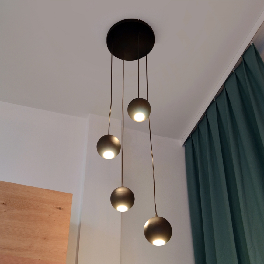 LED-Hängeleuchte an Schnur MIDWAY 4xGU10/4,8W/230V schwarz