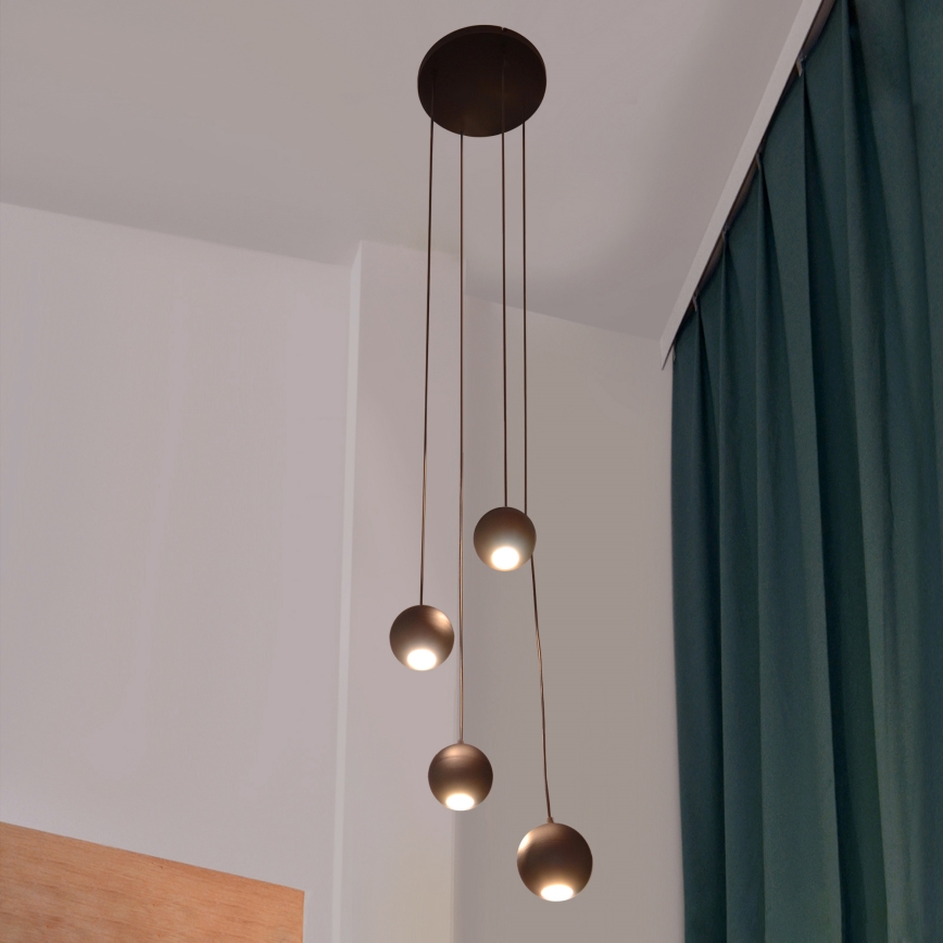 LED-Hängeleuchte an Schnur MIDWAY 4xGU10/4,8W/230V schwarz