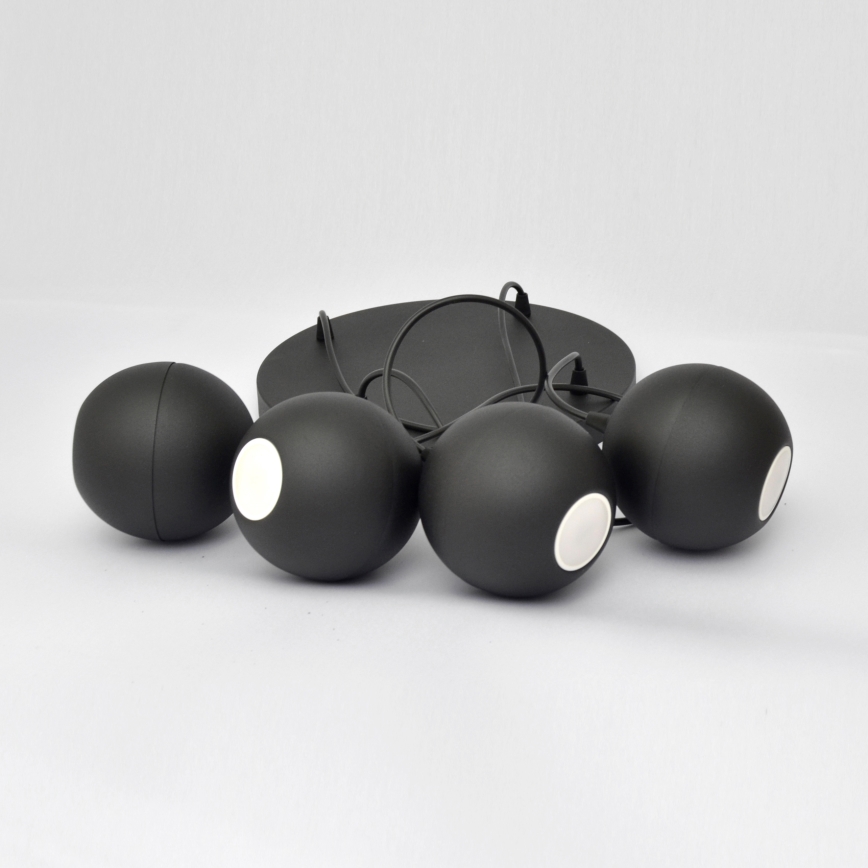 LED-Hängeleuchte an Schnur MIDWAY 4xGU10/4,8W/230V schwarz