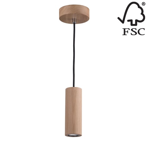 LED-Hängeleuchte an Schnur PIPE 1xGU10/5W/230V Eiche matt – FSC-zertifiziert