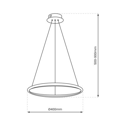 LED-Hängeleuchte an Schnur ROTONDA LED/27W/230V golden