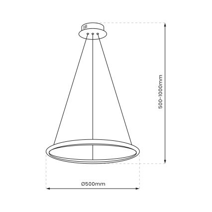 LED-Hängeleuchte an Schnur ROTONDA LED/27W/230V mattes Chrom