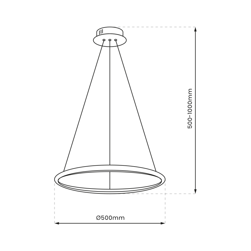 LED-Hängeleuchte an Schnur ROTONDA LED/27W/230V mattes Chrom