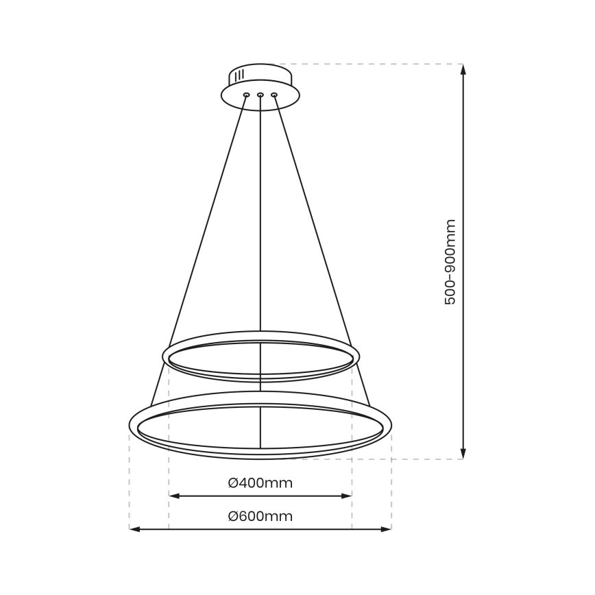LED-Hängeleuchte an Schnur ROTONDA LED/51W/230V mattes Chrom