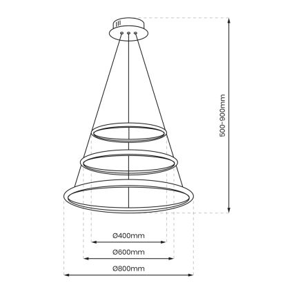 LED-Hängeleuchte an Schnur ROTONDA LED/93W/230V mattes Chrom