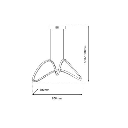 LED-Hängeleuchte an Schnur TESORO LED/48W/230V glänzend Chrom