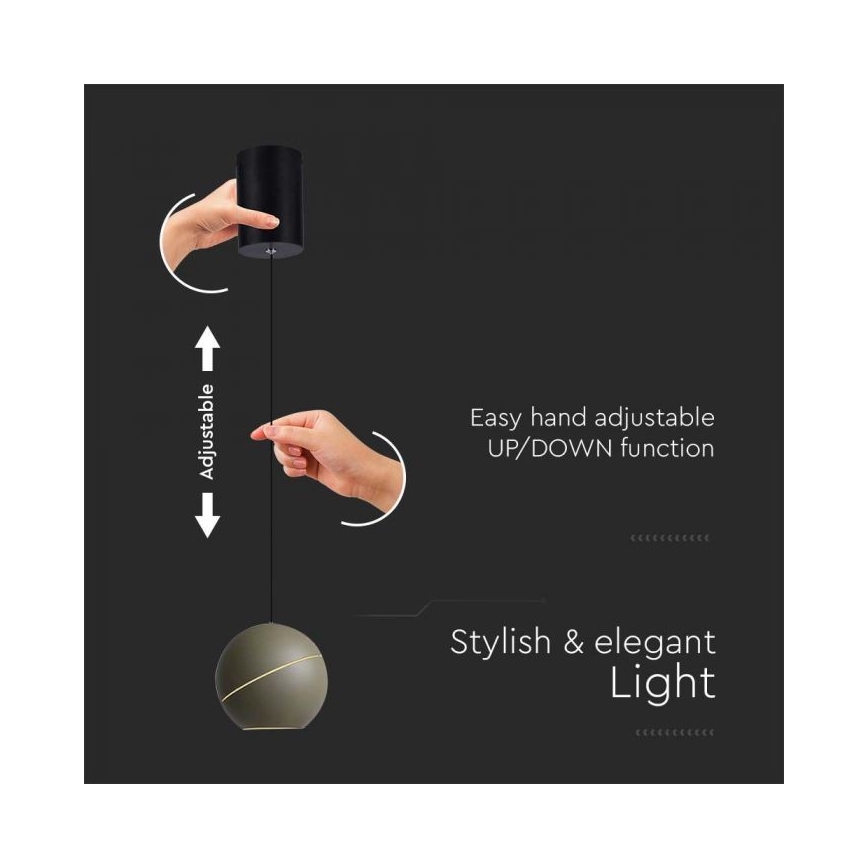 LED-Hängeleuchte an Schnur Touch LED/8,5W/230V 3000K grau