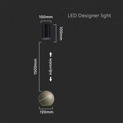 LED-Hängeleuchte an Schnur Touch LED/8,5W/230V 3000K grau