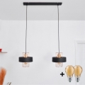 LED-Hängeleuchte an Schnur VOLTA 2xE27/15W/230V schwarz/golden