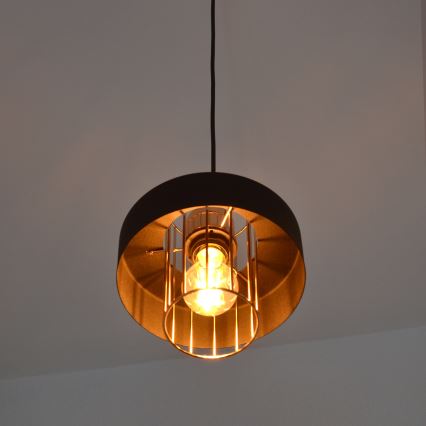 LED-Hängeleuchte an Schnur VOLTA 2xE27/15W/230V schwarz/golden