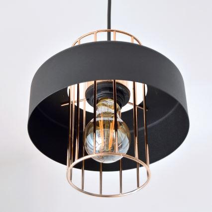 LED-Hängeleuchte an Schnur VOLTA 2xE27/15W/230V schwarz/golden