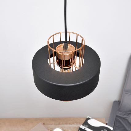 LED-Hängeleuchte an Schnur VOLTA 2xE27/15W/230V schwarz/golden
