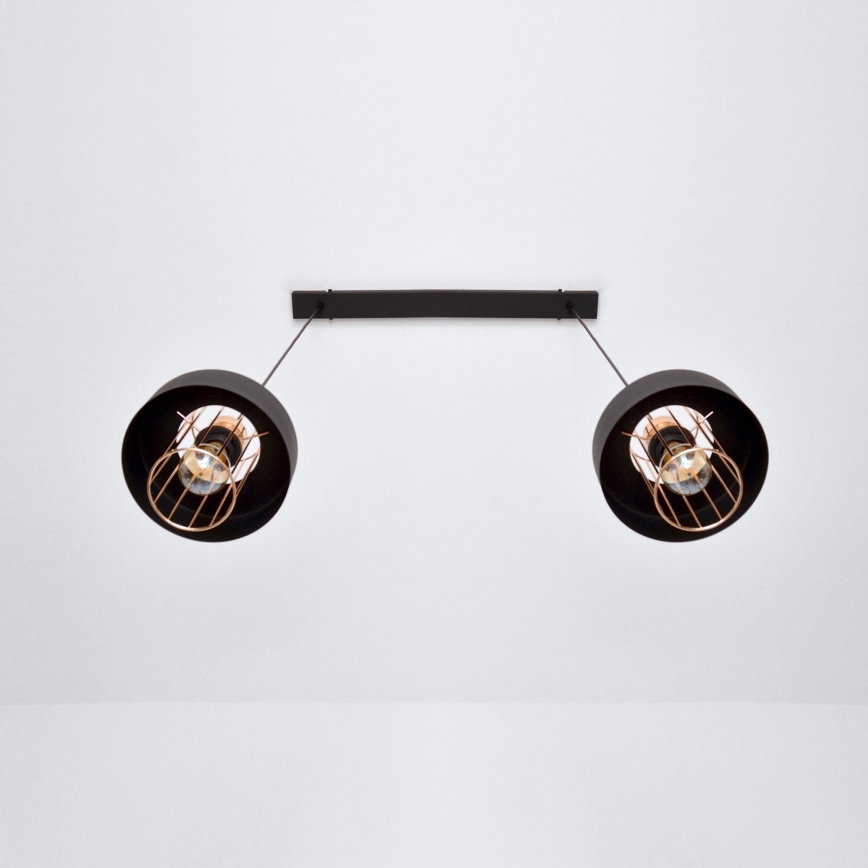 LED-Hängeleuchte an Schnur VOLTA 2xE27/15W/230V schwarz/golden
