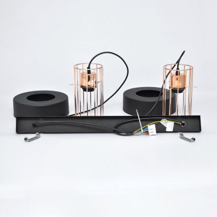 LED-Hängeleuchte an Schnur VOLTA 2xE27/15W/230V schwarz/golden
