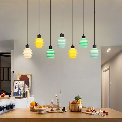 LED-Hängeleuchte an Seil CACTUS 7xLED/2,8W/230V 3000K grün/gelb/weiß