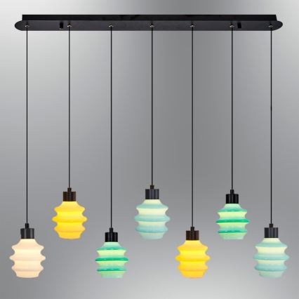 LED-Hängeleuchte an Seil CACTUS 7xLED/2,8W/230V 3000K grün/gelb/weiß