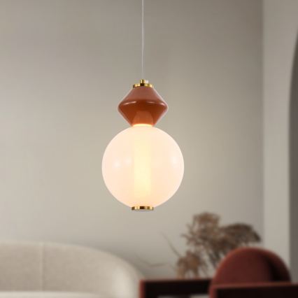 LED-Hängeleuchte an Stahlseil FLORES LED/7W/230V gold/braun
