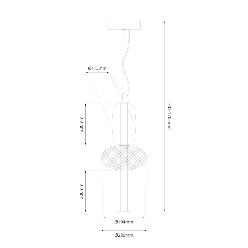 LED-Hängeleuchte ARAME LED/23W/230V d 22 cm schwarz
