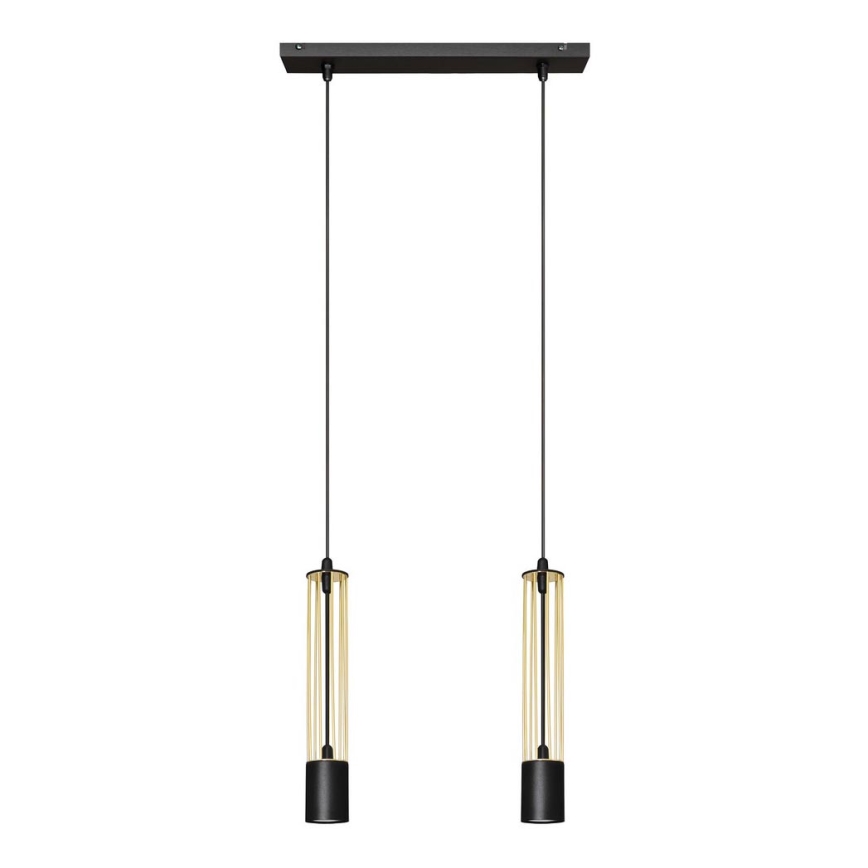LED Hängeleuchte BARS 2xGU10/4,8W/230V schwarz/gold