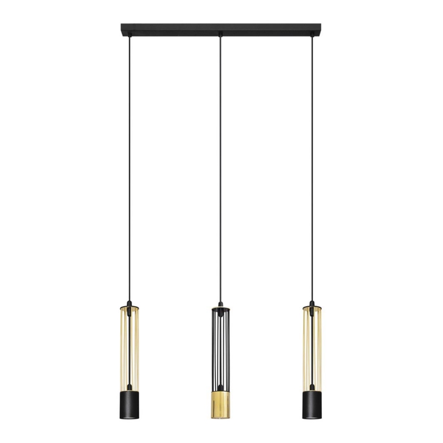 LED Hängeleuchte BARS 3xGU10/4,8W/230V schwarz/gold