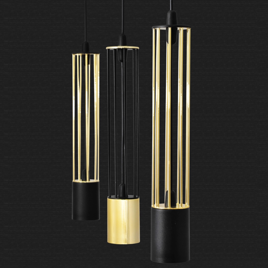 LED Hängeleuchte BARS 3xGU10/4,8W/230V schwarz/gold