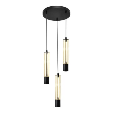 LED-Hängeleuchte BARS 3xGU10/4,8W/230V schwarz/golden