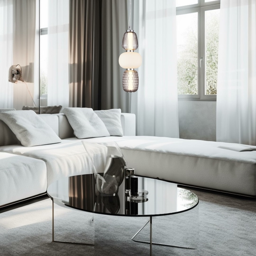 LED-Hängeleuchte CARO LED/28W/230V glänzendes Chrom