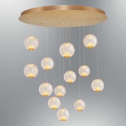 LED Hängeleuchte CREMONA 13xLED/5W/230V 3000K gold