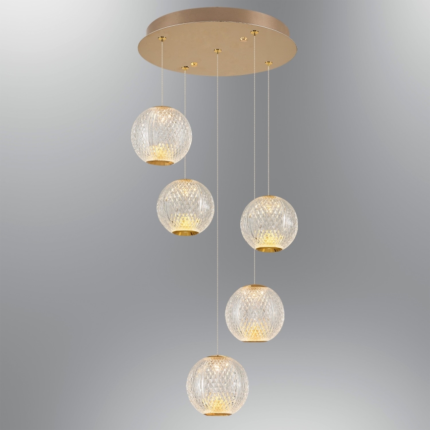 LED Hängeleuchte CREMONA 5xLED/5W/230V 3000K gold