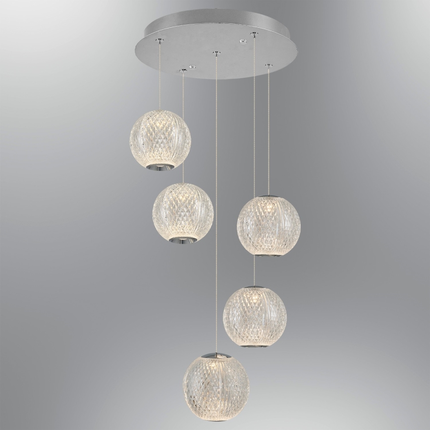LED Hängeleuchte CREMONA 5xLED/5W/230V 3000K matt verchromt