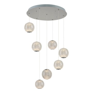 LED Hängeleuchte CREMONA 7xLED/5W/230V 3000K mattes Chrom