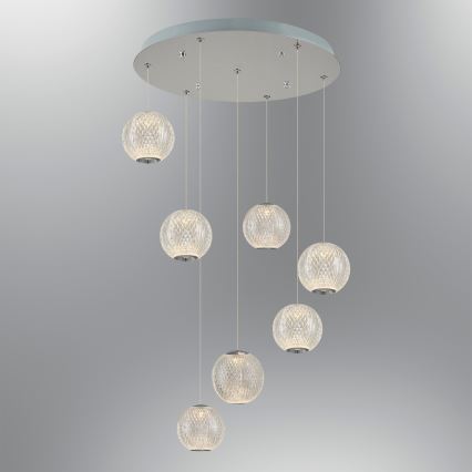 LED Hängeleuchte CREMONA 7xLED/5W/230V 3000K mattes Chrom