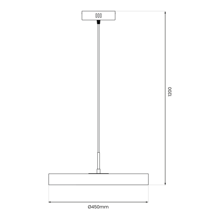 LED-Hängeleuchte DISC LED/38W/230V d 45 cm schwarz