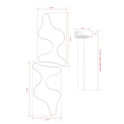 LED Hängeleuchte DUPLE ARTISAN LED/80W/230V 6500K weiß