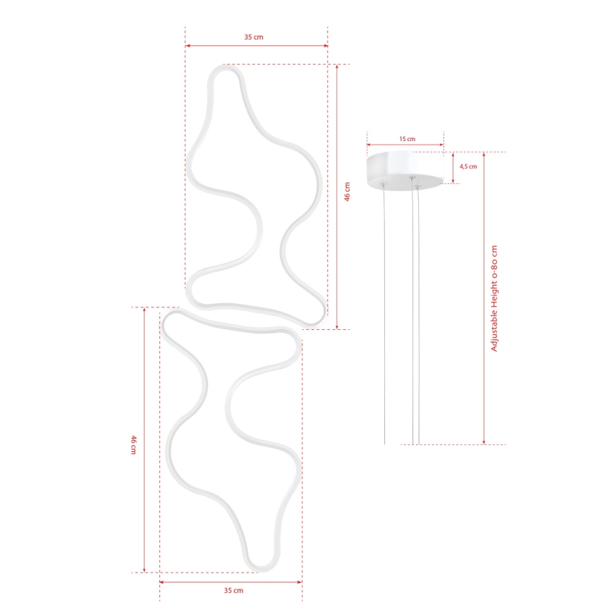 LED Hängeleuchte DUPLE ARTISAN LED/80W/230V 6500K weiß