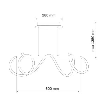 LED-Hängeleuchte EMMA LED/38W/230V schwarz