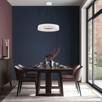 LED Hängeleuchte FROZI LED/32W/230V Durchmesser 50 cm weiß